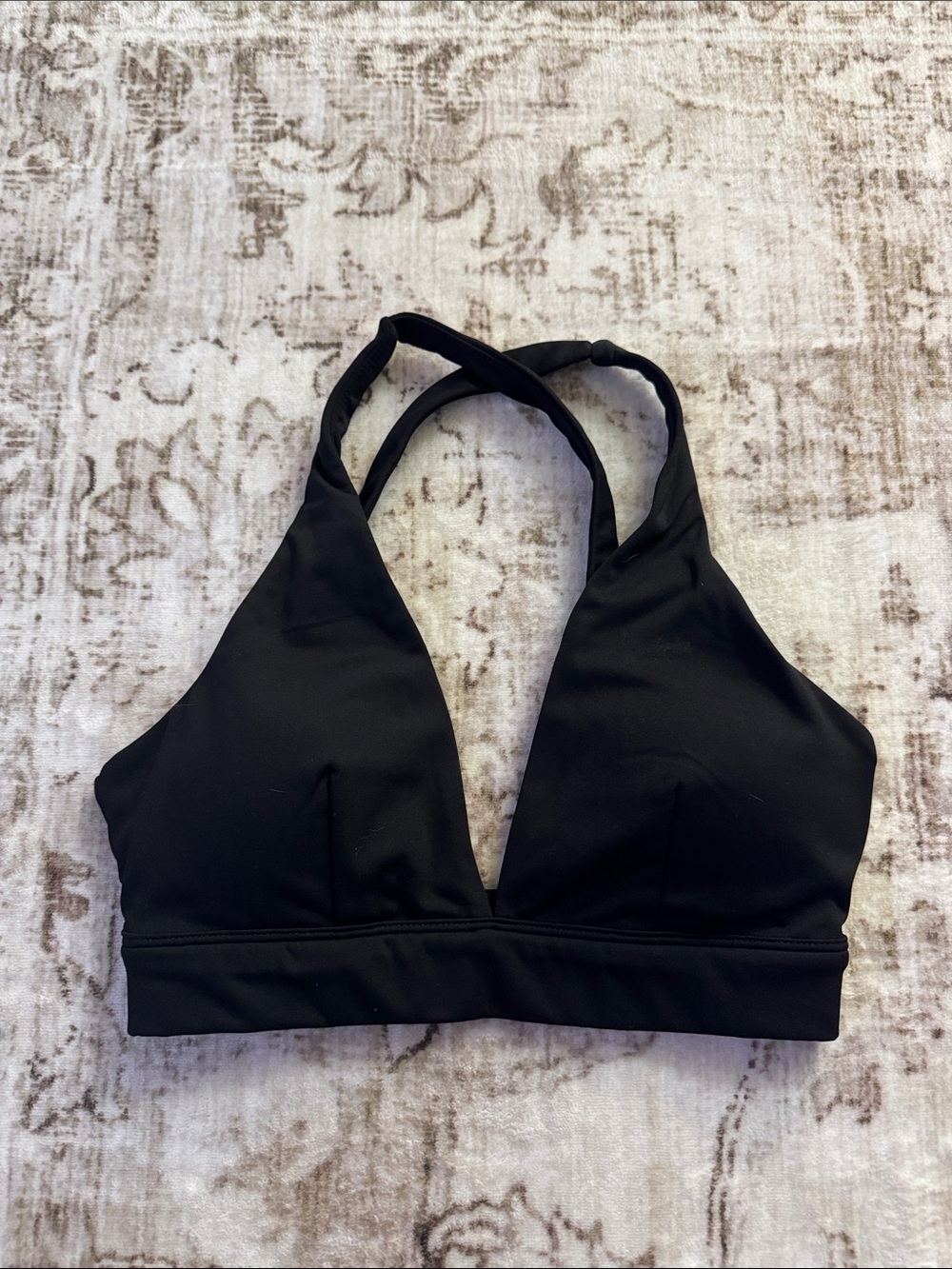 Eleve Dancewear Black V-Neck Halter Sports Bralette